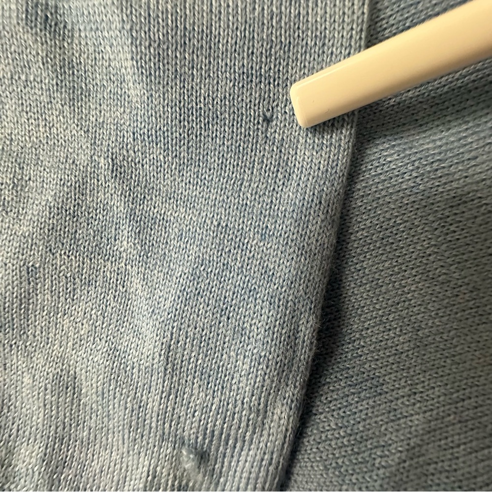 Calvin Klein Extra-Fine Merino Wool Sweater Baby Blue V-Neck NWT European Yarn L - Picture 13 of 15